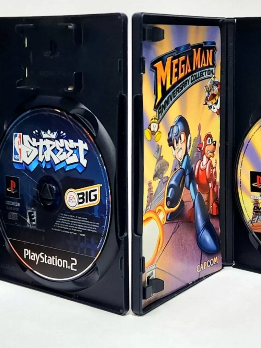 NBA Street PS2 & Mega Man Anniversary Collection PS2 CIB +Manuals -DAMAGED DISCS